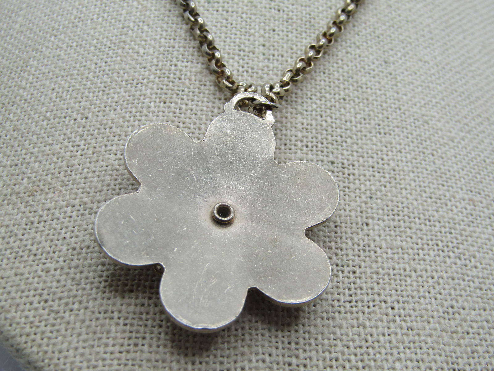 Vintage Black Guilloche Rose Necklace, 15", Faux Pearls, 1940's-1950's - 5