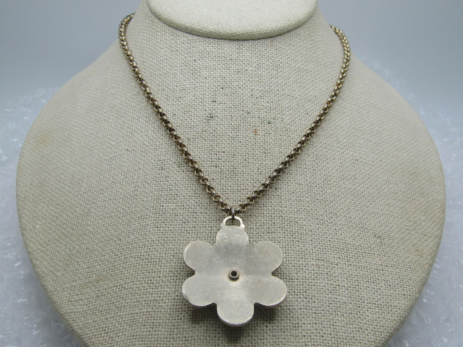 Vintage Black Guilloche Rose Necklace, 15", Faux Pearls, 1940's-1950's - 7