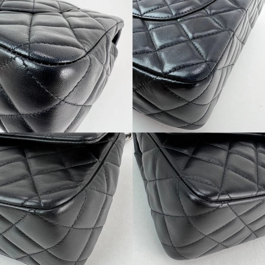 Chanel Quilted Lambskin Valentine Crystal Charms MM Single Flap Black Bag - 7