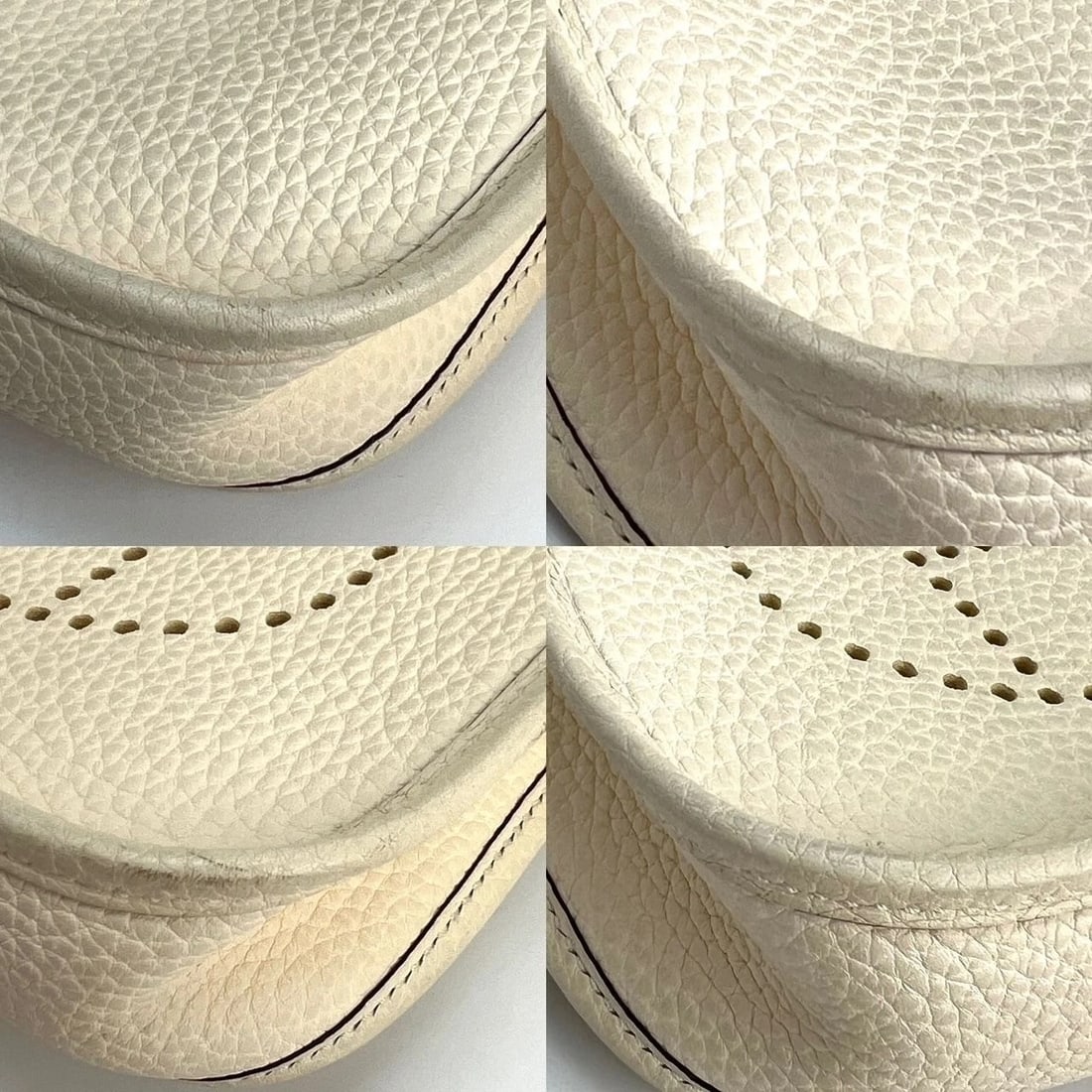 Hermes Taurillon Clemence evelyne TPM Nata White Crossbody Bag - 10