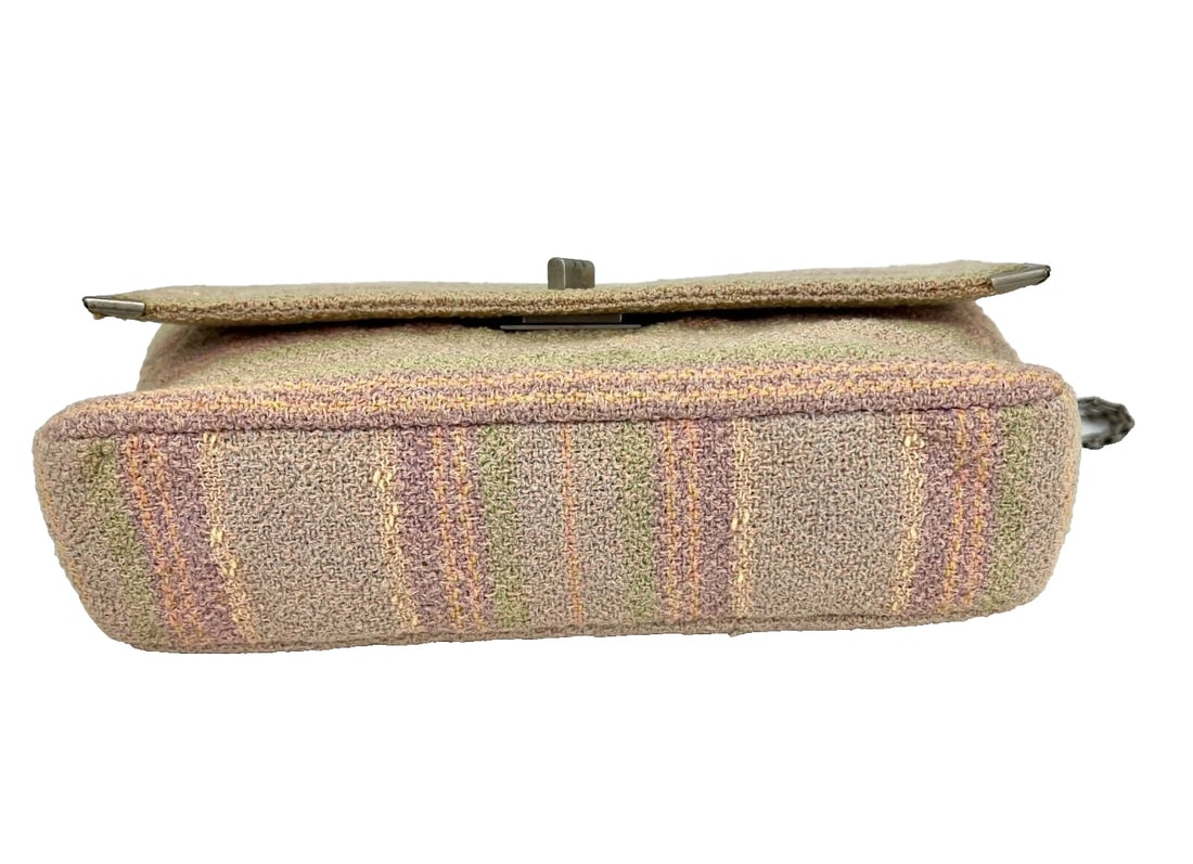 Chanel 2.55 Reissue 225 Single Flap Pink Multicolor Cotton Tweed Bag - 10