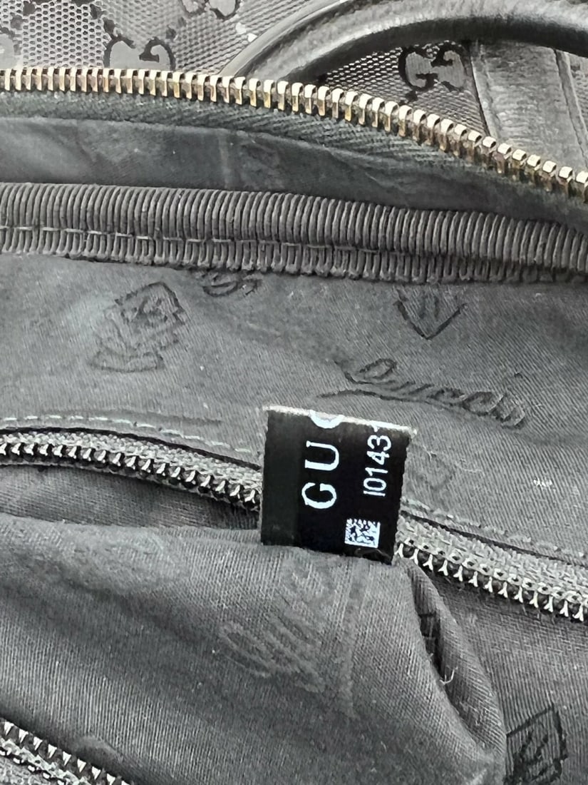 Gucci GG Imprime Coated Canvas Black Monogram Briefcase Attache Bag - 11