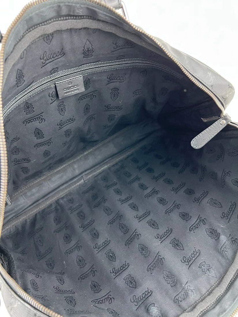 Gucci GG Imprime Coated Canvas Black Monogram Briefcase Attache Bag - 12