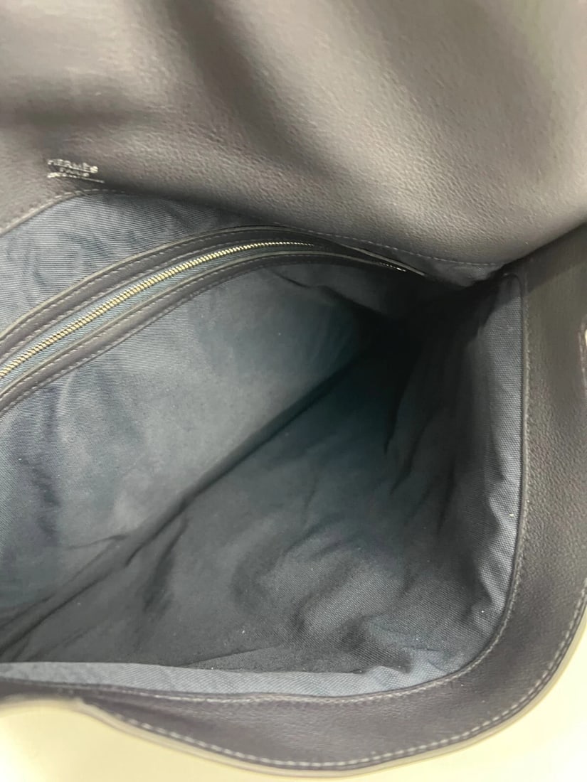 HERMÈS Messenger Cityslide Pouch Evercolor Indigo Blue Clutch Bag - 9