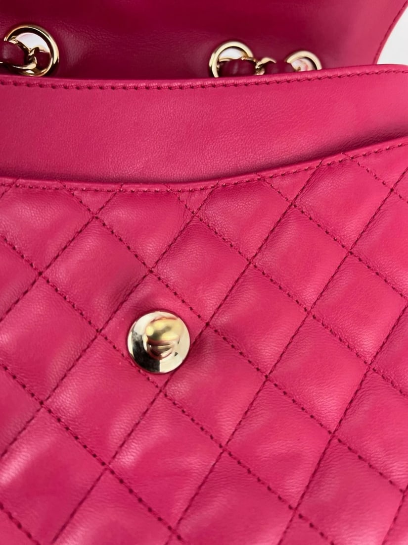 Chanel Lambskin Quilted Lovely Day Medium Pink Flap Crossbody Bag - 11