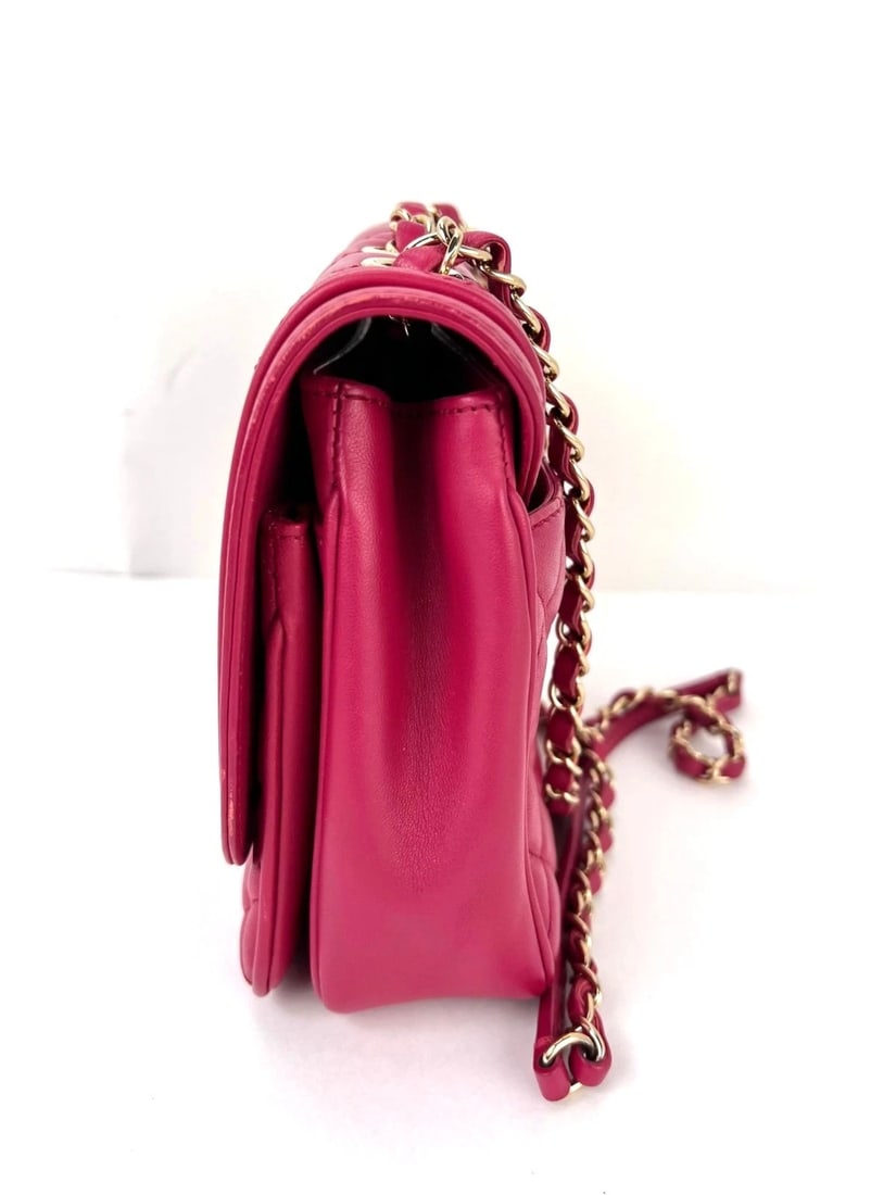 Chanel Lambskin Quilted Lovely Day Medium Pink Flap Crossbody Bag - 14