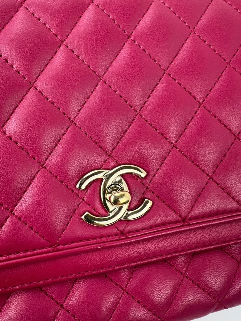 Chanel Lambskin Quilted Lovely Day Medium Pink Flap Crossbody Bag - 15