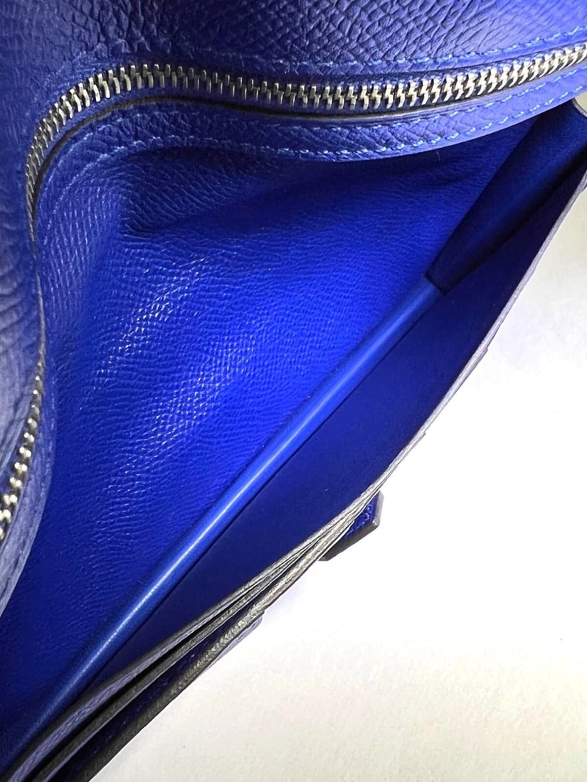 Hermes Long Epson Bearn Gusset Electrique Bleu Wallet - 7