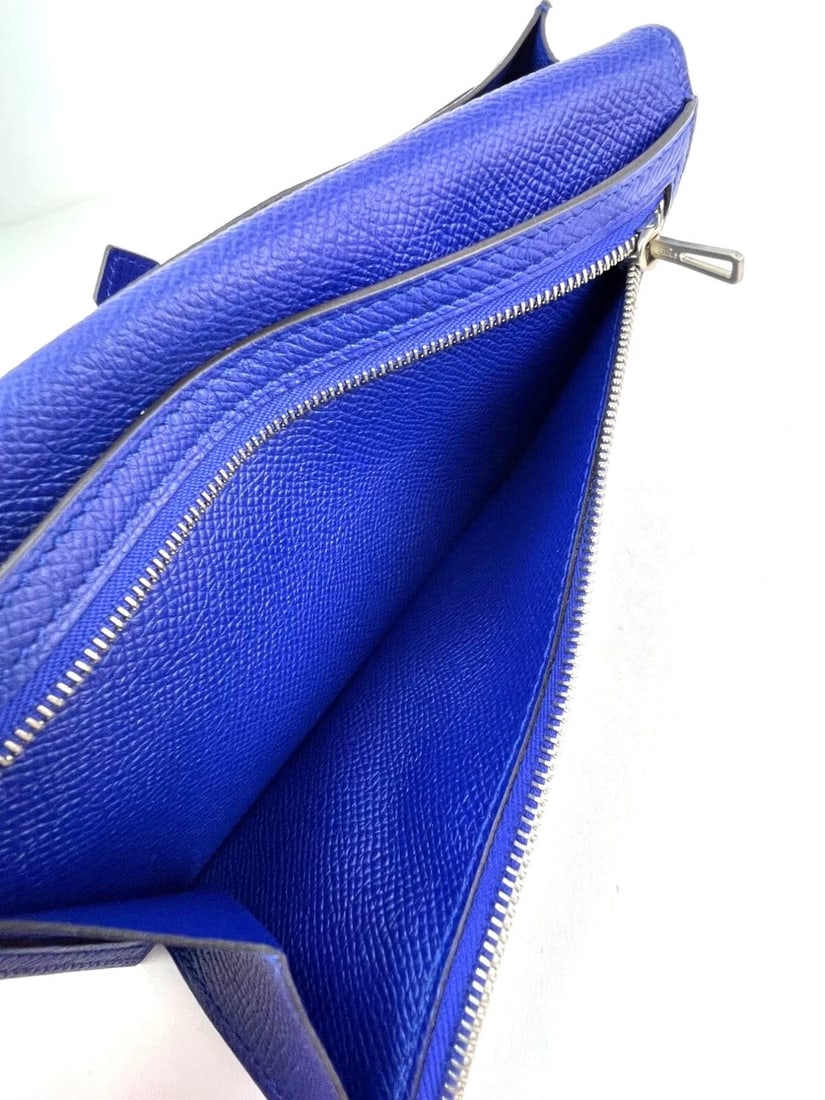 Hermes Long Epson Bearn Gusset Electrique Bleu Wallet - 8