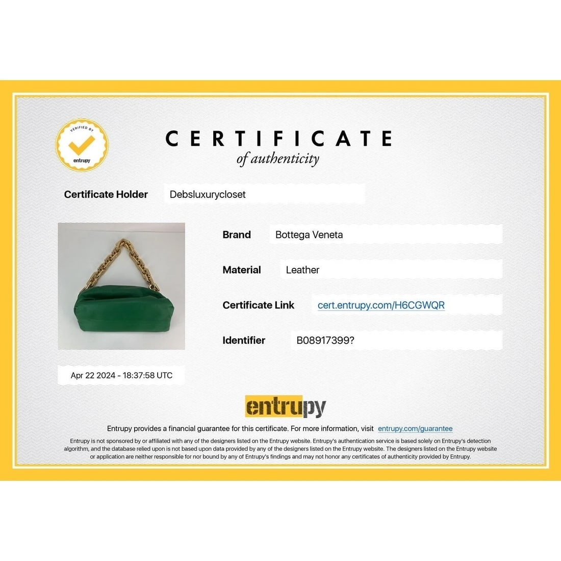 Bottega Veneta Green Chain Leather Pouch Bag Clutch - 10