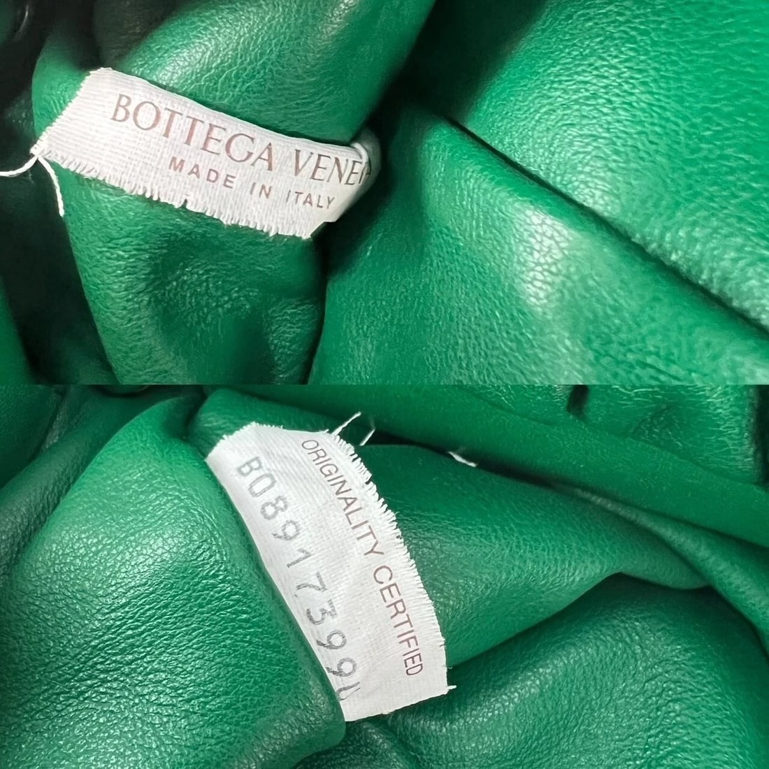 Bottega Veneta Green Chain Leather Pouch Bag Clutch - 3