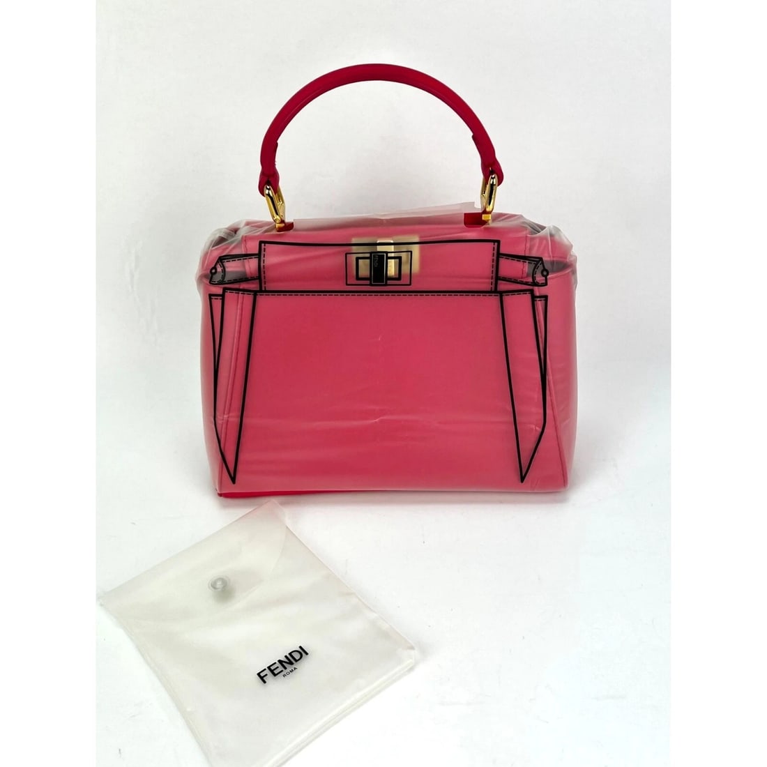 Fendi Mini Peekaboo Pink Leather Hand Shoulder Bag - 10