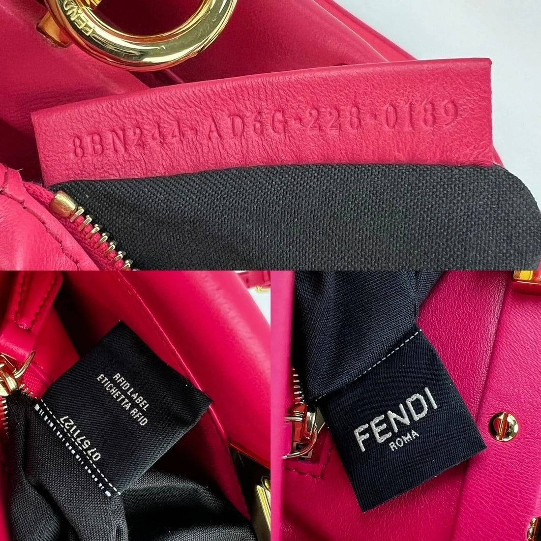 Fendi Mini Peekaboo Pink Leather Hand Shoulder Bag - 5