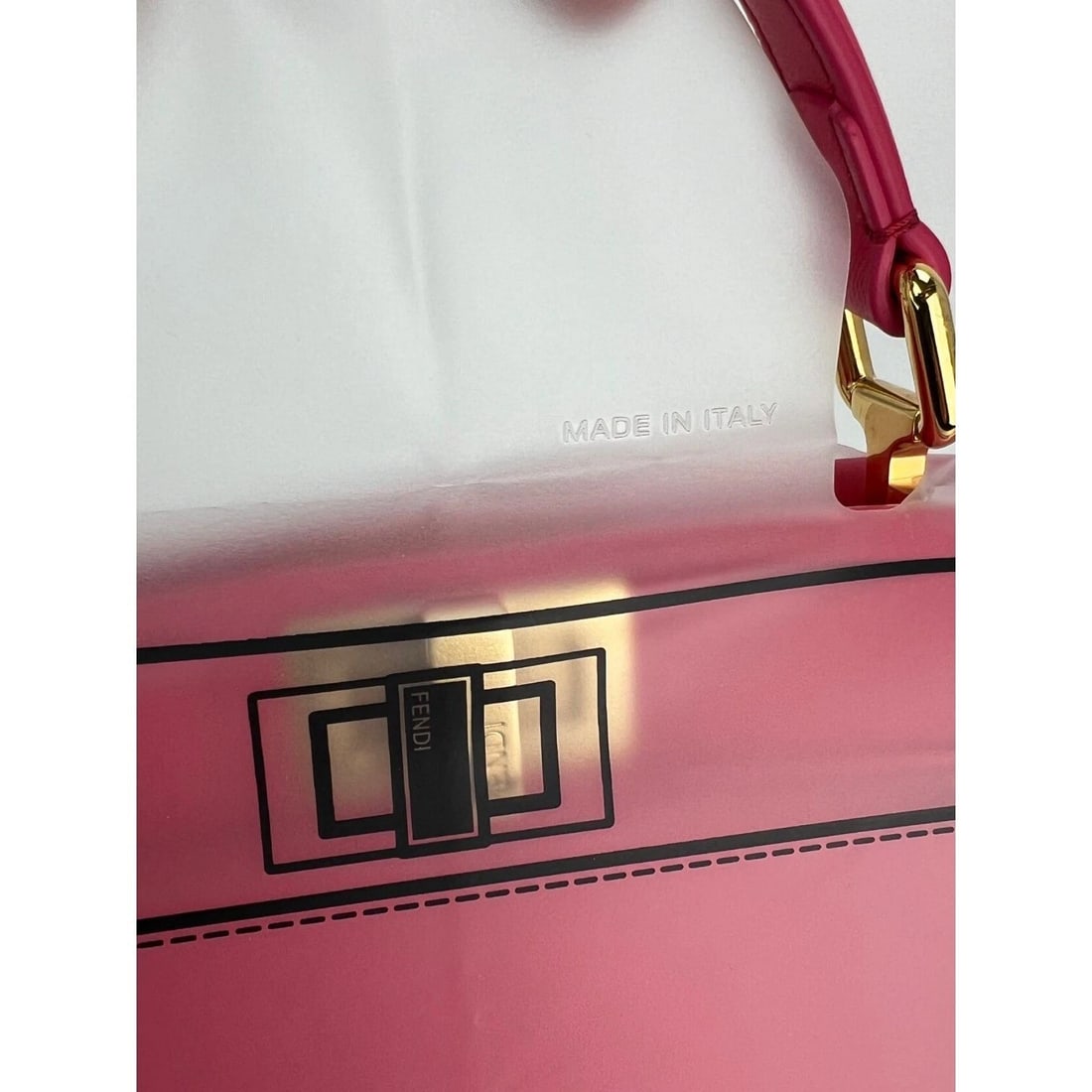 Fendi Mini Peekaboo Pink Leather Hand Shoulder Bag - 9