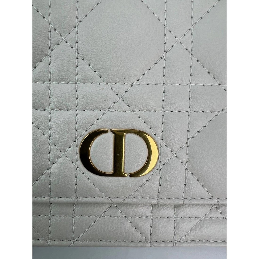 Christian Dior Caro Cannage White Leather Belt Bag Clutch - 6