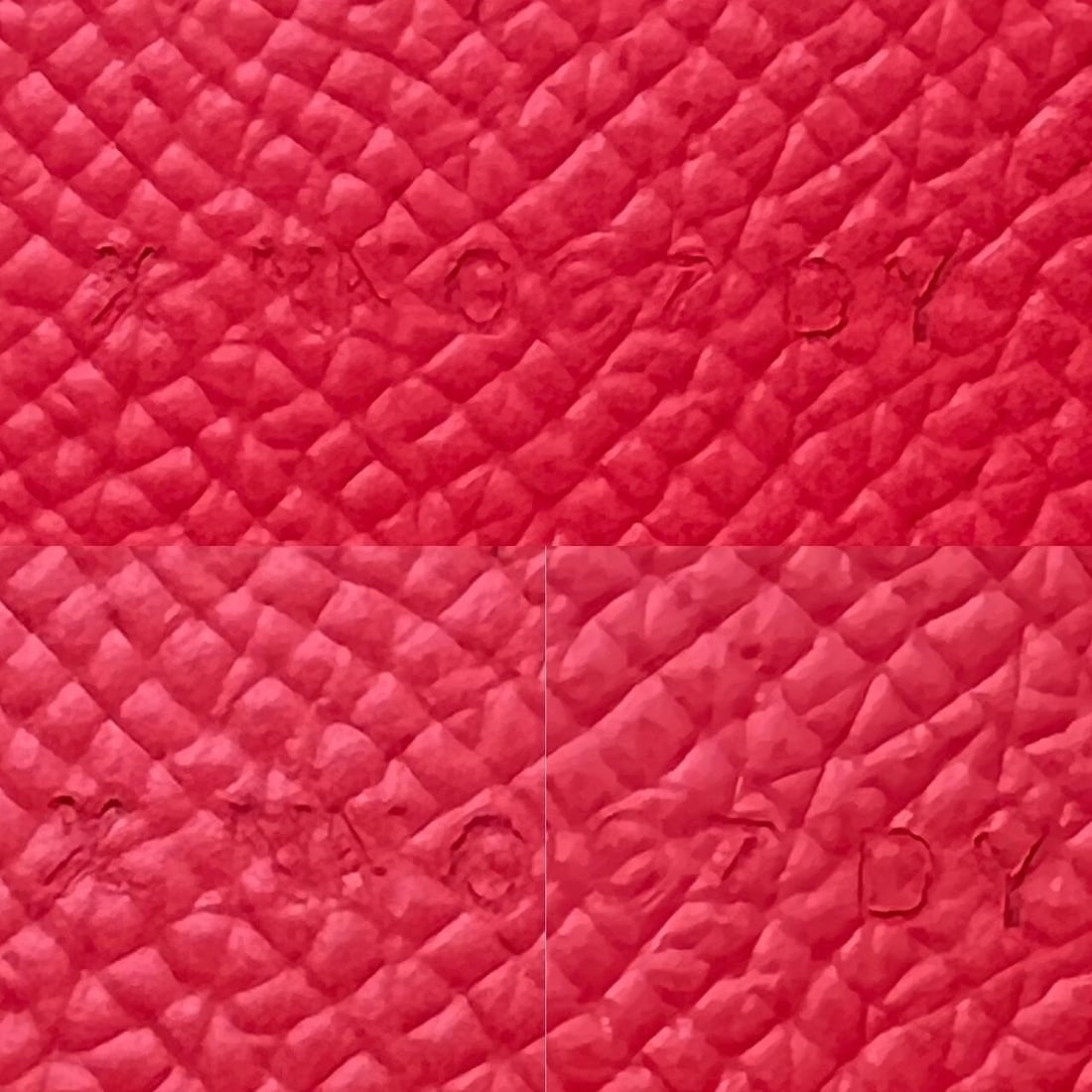 Hermes Epsom Lucky Wrist Azap Leather Pink Red Wallet - 6