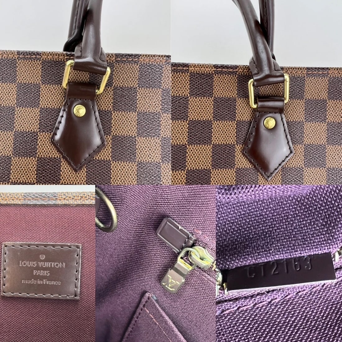 Louis Vuitton Bag Sac Plat Damier Ebene Canvas Tote Shopping Bag - 11