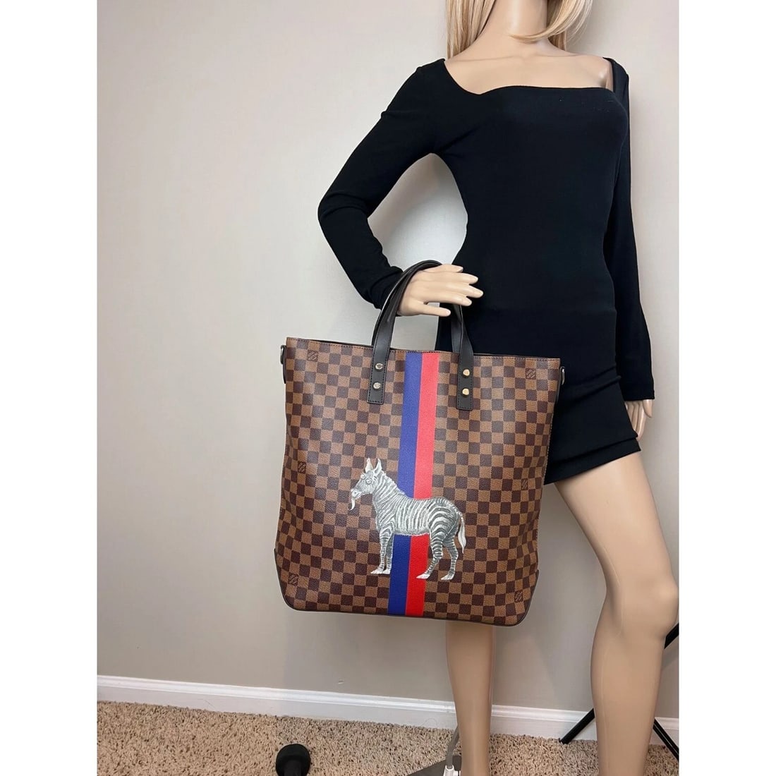 Louis Vuitton Savane Damier Ebene Zebra Atlas Tote - 7