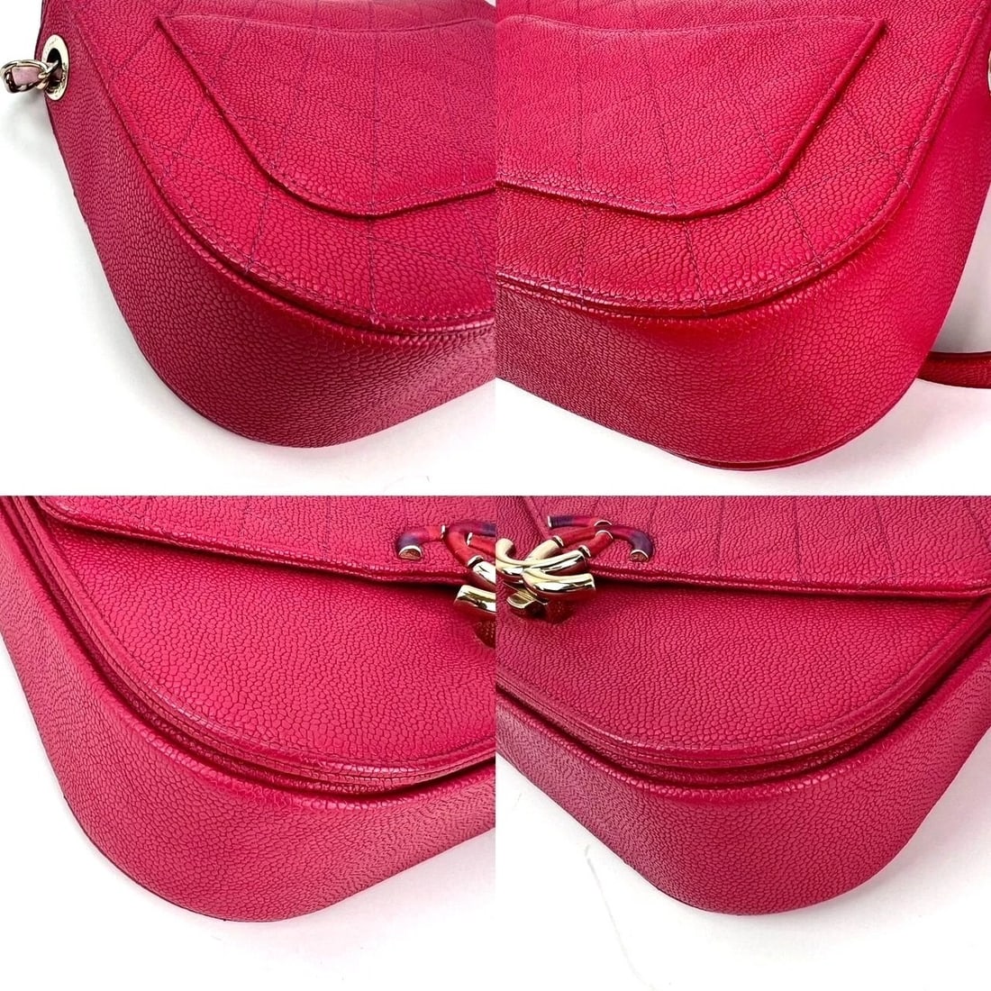 Chanel Paris-Cuba MM Caviar Leather Thread Around Pink Flap Handle Bag - 9