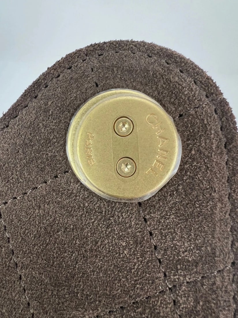 Chanel 25 Suede Calfskin Antique Gold Metal Small Brown Shoulder Bag - 11