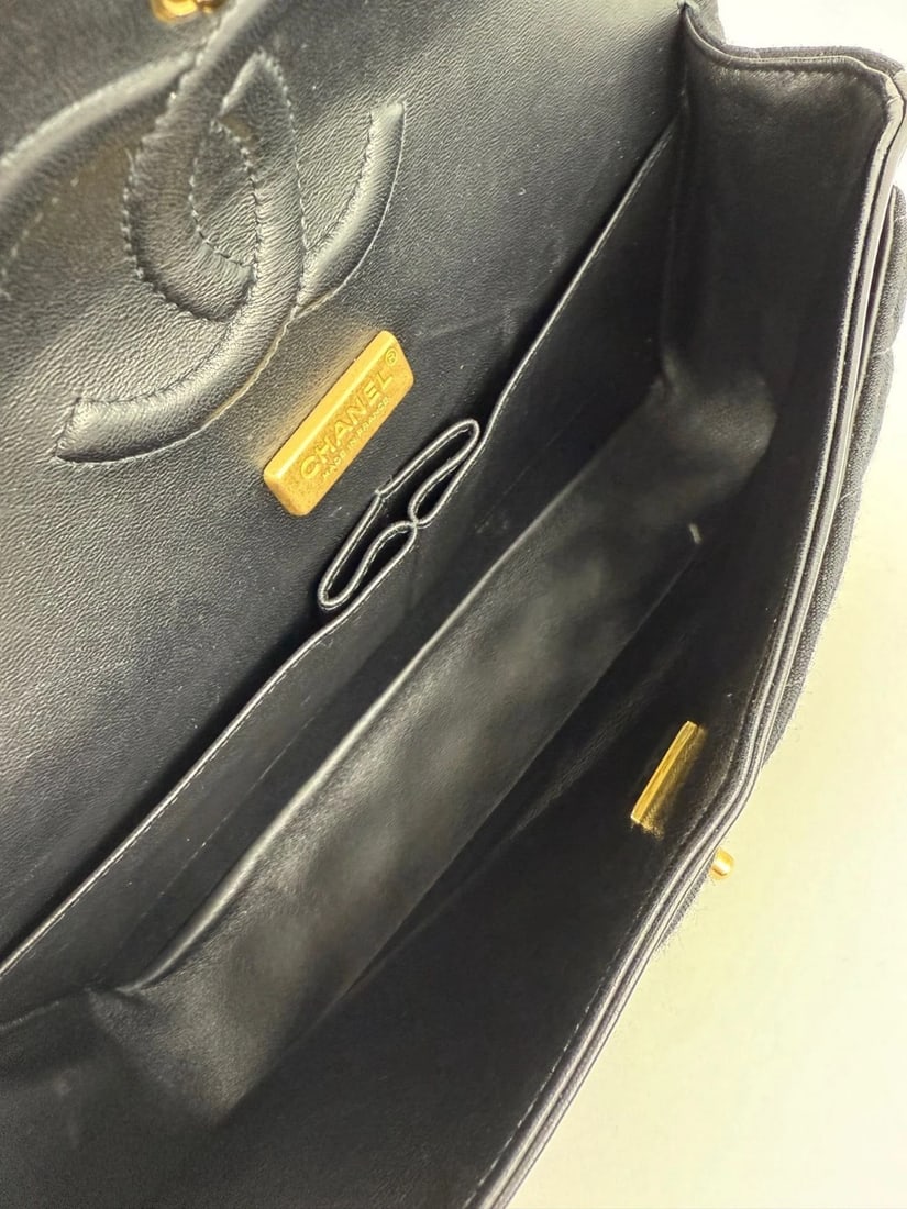 Chanel Jersey Knit Quilted Crystal Embellished Medium Double Flap Bag - 9