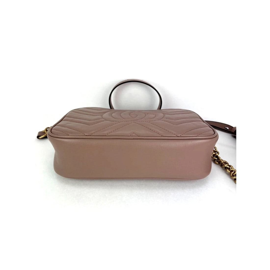 Gucci GG Marmont Small Chain Beige Matelasse Leather Crossbody Bag - 3