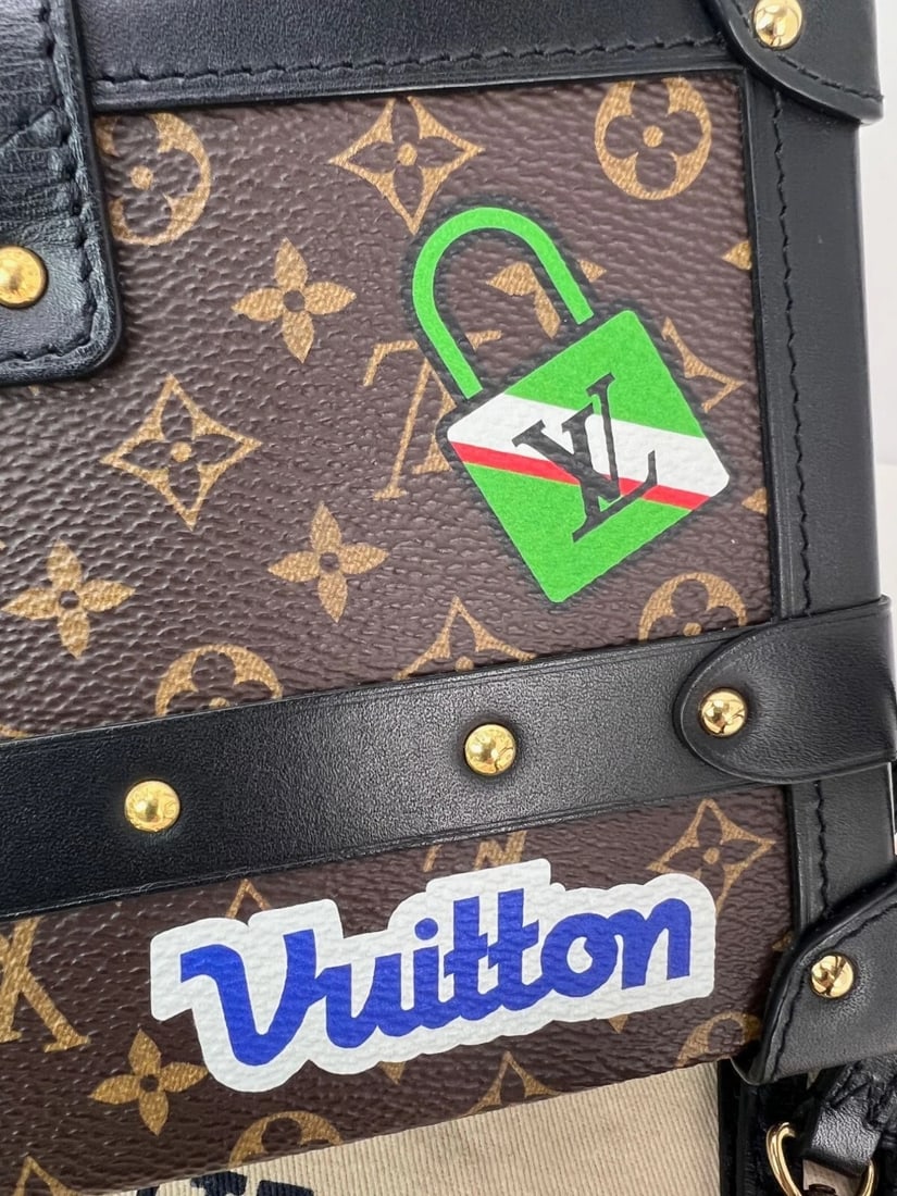 Louis Vuitton Petite Malle Patches Monogram Crossbody Clutch Bag - 12
