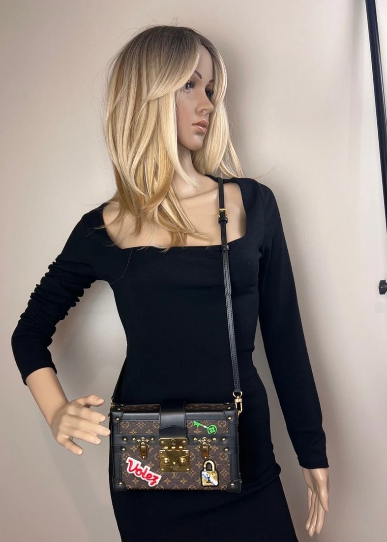 Louis Vuitton Petite Malle Patches Monogram Crossbody Clutch Bag - 13