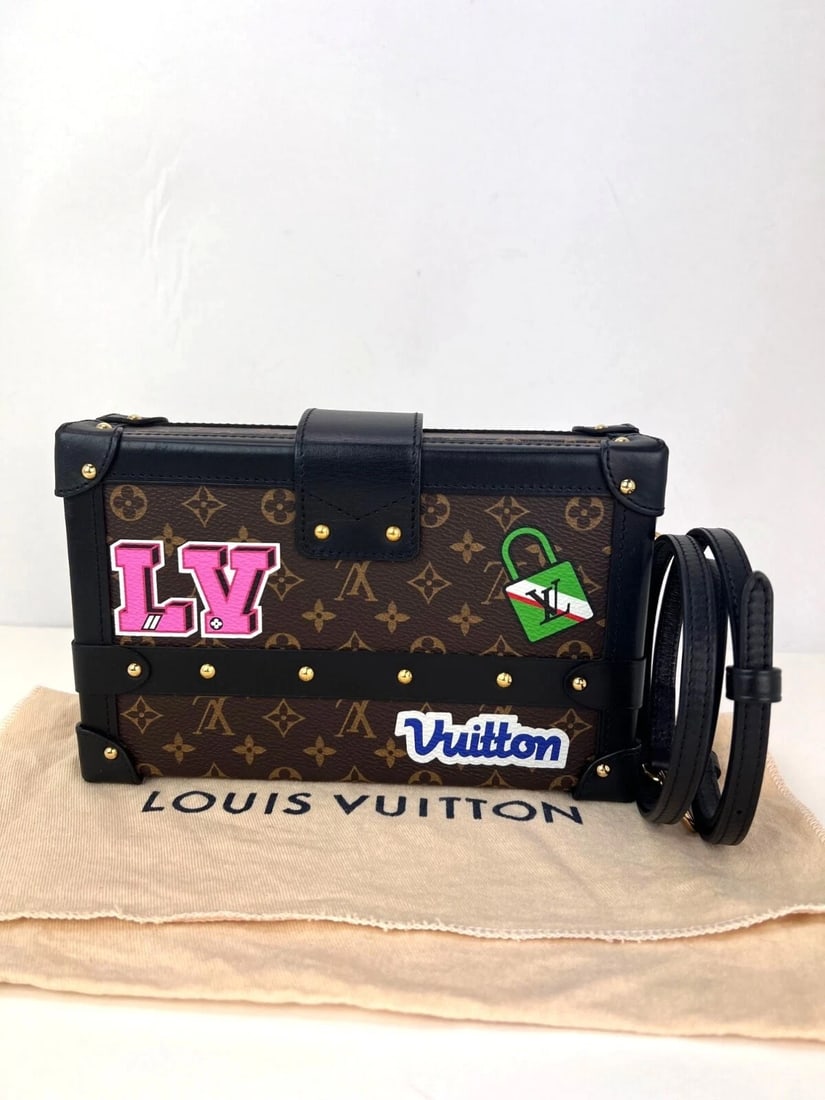 Louis Vuitton Petite Malle Patches Monogram Crossbody Clutch Bag - 2