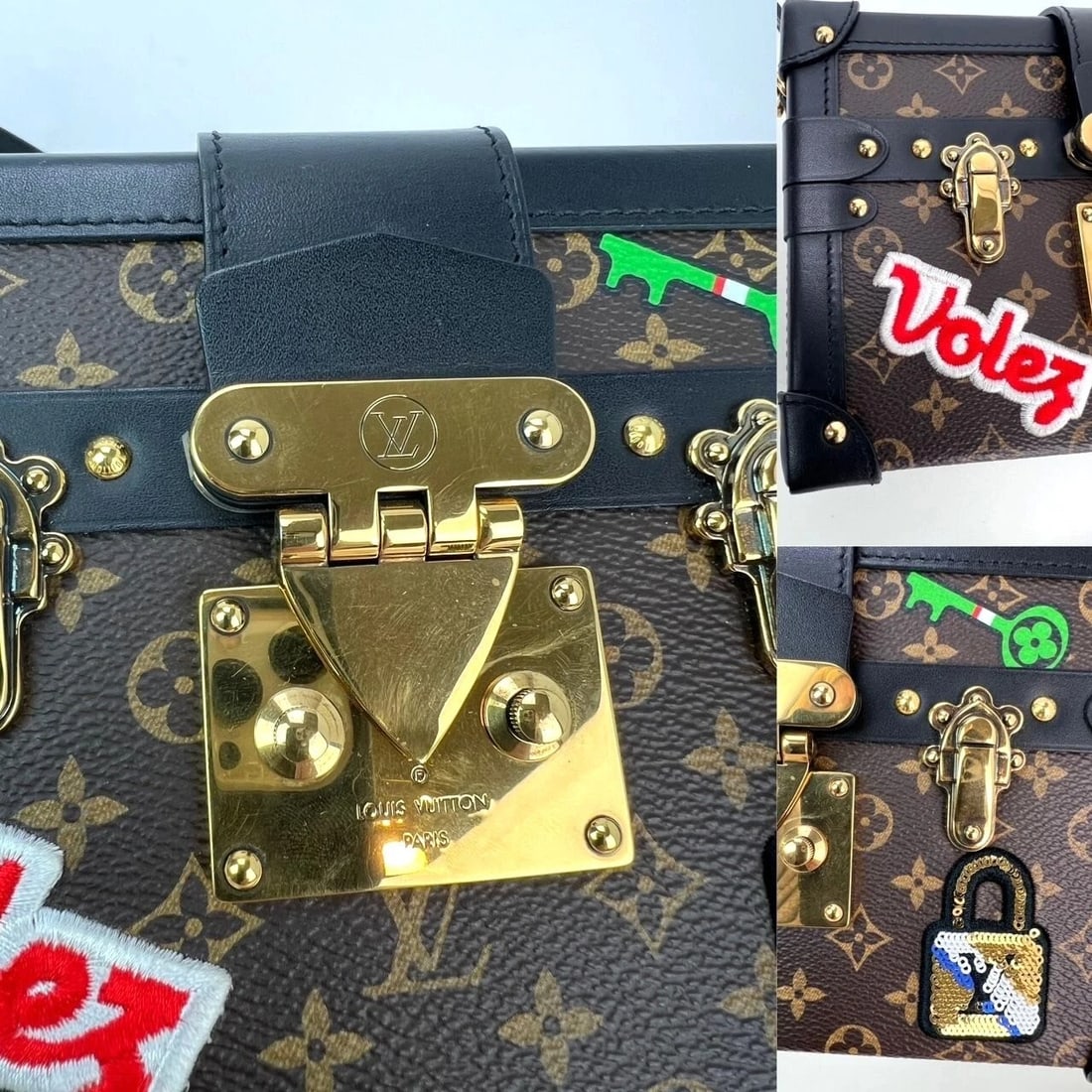 Louis Vuitton Petite Malle Patches Monogram Crossbody Clutch Bag - 6