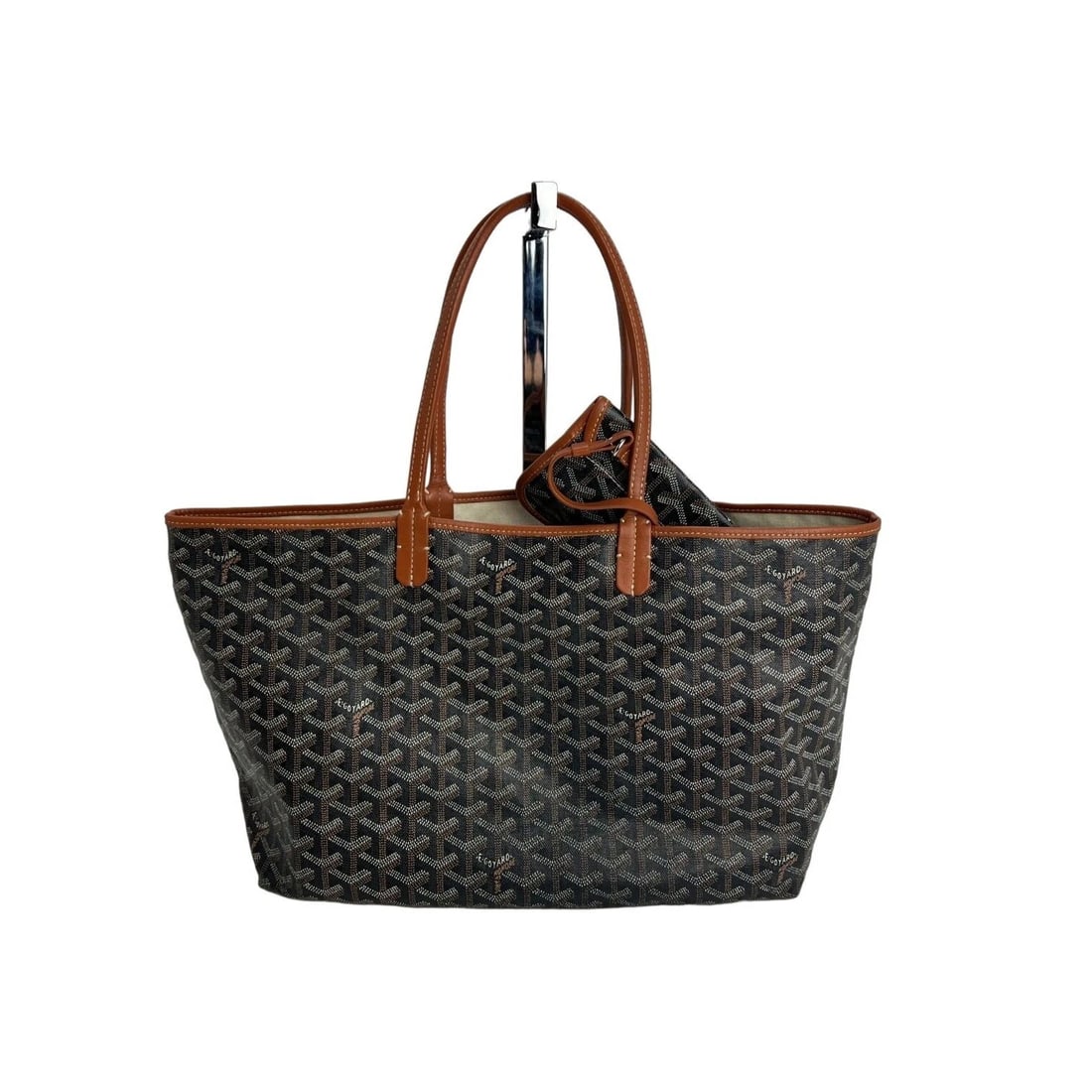 GOYARD St. Louis Goyardine PM Black Tote - 2
