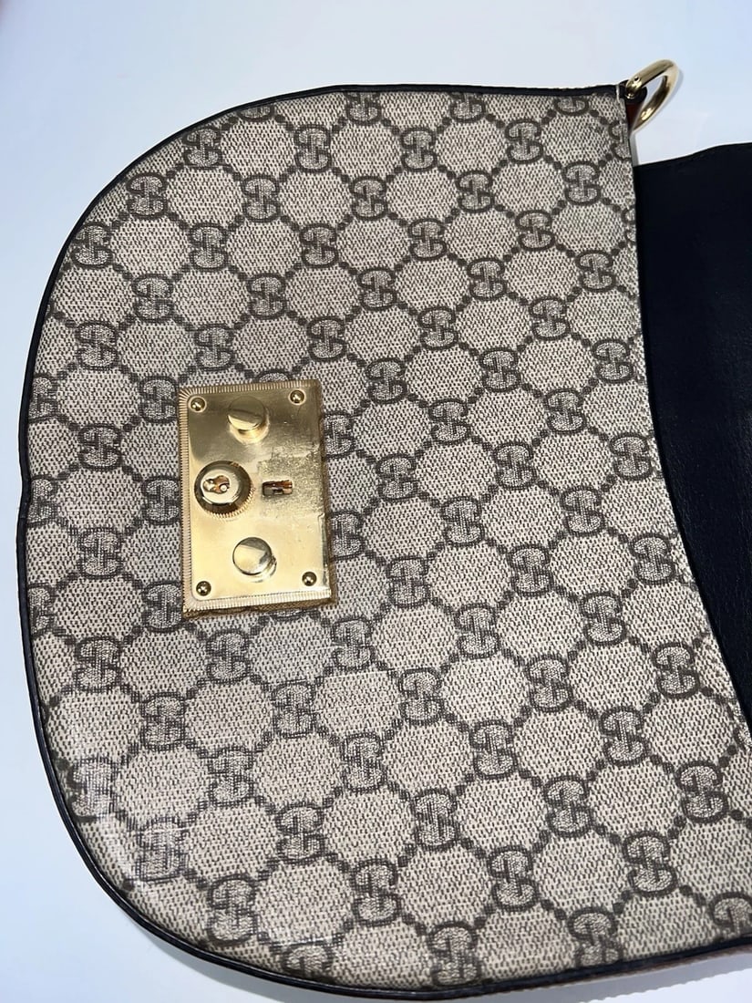 Gucci GG Supreme Web Padlock Black Messenger Shoulder Bag - 10