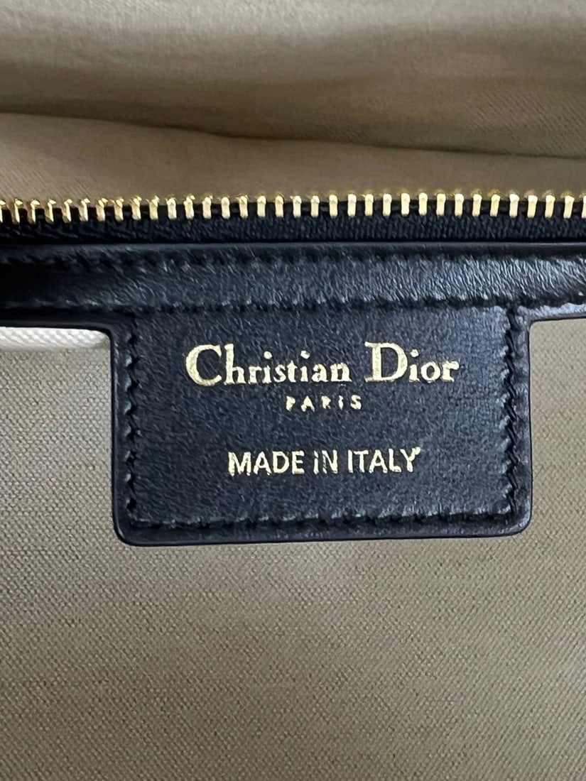 Christian Dior Lambskin Cannage Medium Dior Vibe Zip Bowling Bag - 10