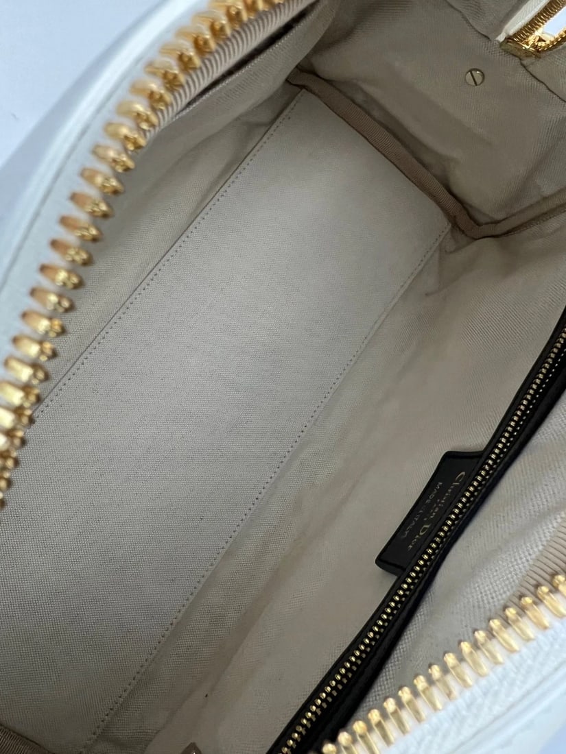 Christian Dior Lambskin Cannage Medium Dior Vibe Zip Bowling Bag - 11