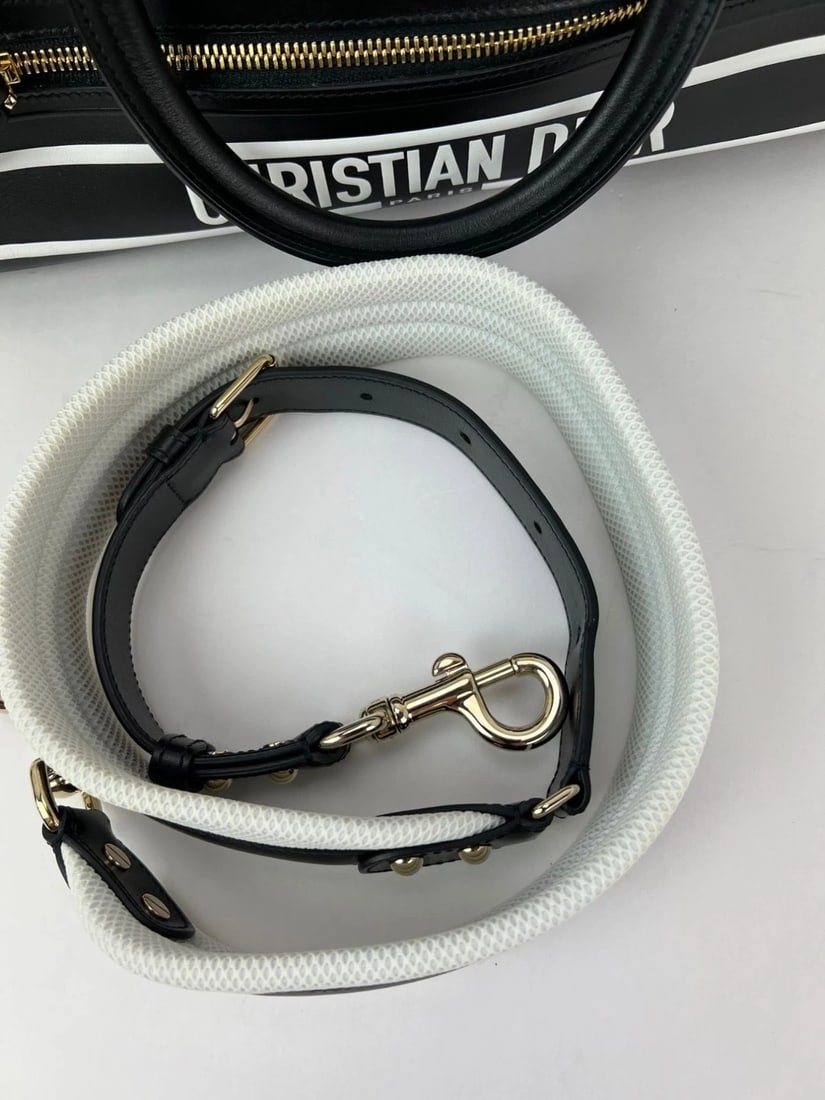 Christian Dior Lambskin Cannage Medium Dior Vibe Zip Bowling Bag - 14