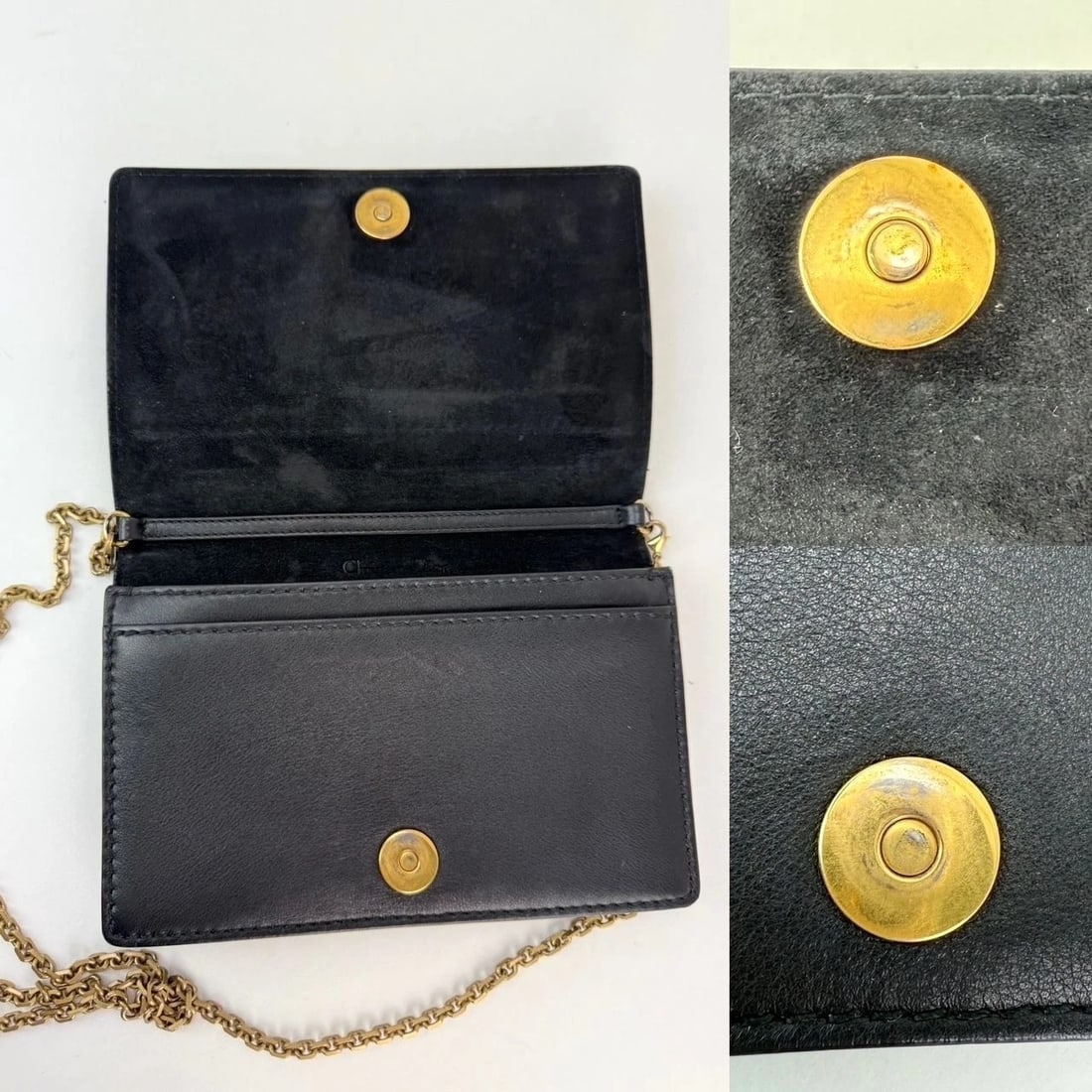 Christian Dior Calfskin Black D-Fence Croisiere Wallet on a Chain - 5