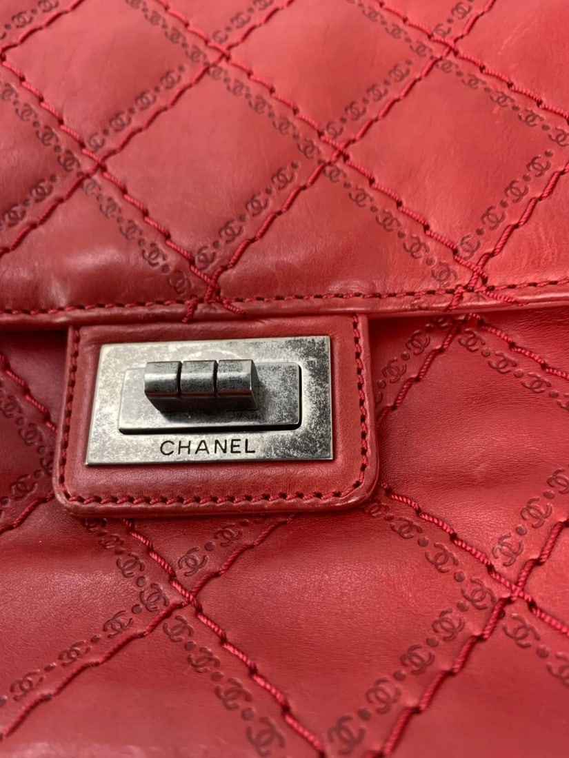 Chanel Calfskin CC Crave Reissue Crown Jumbo Flap Light Red Bag - 4