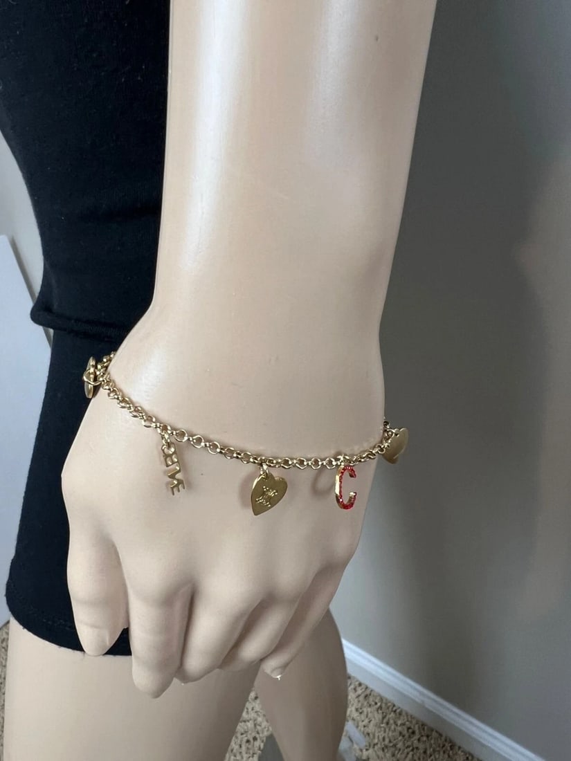 Celine Triomphe Gold metal Charm Bracelet - 4