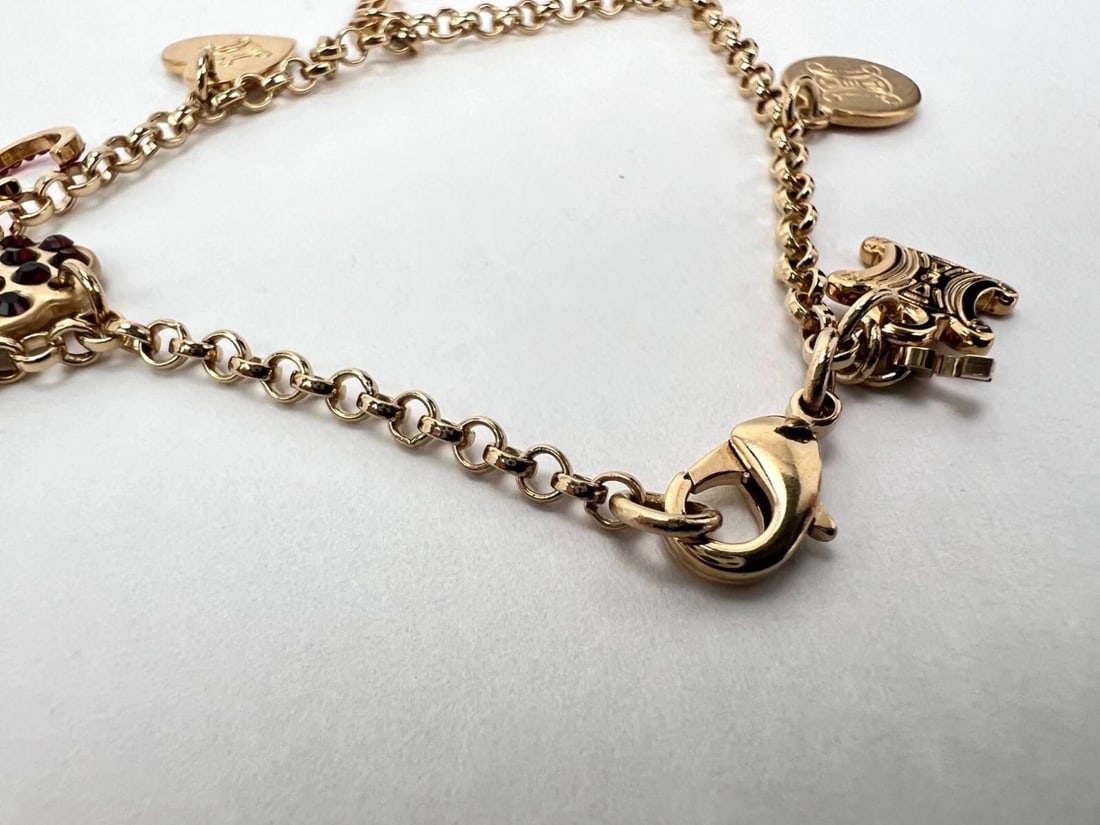 Celine Triomphe Gold metal Charm Bracelet - 5