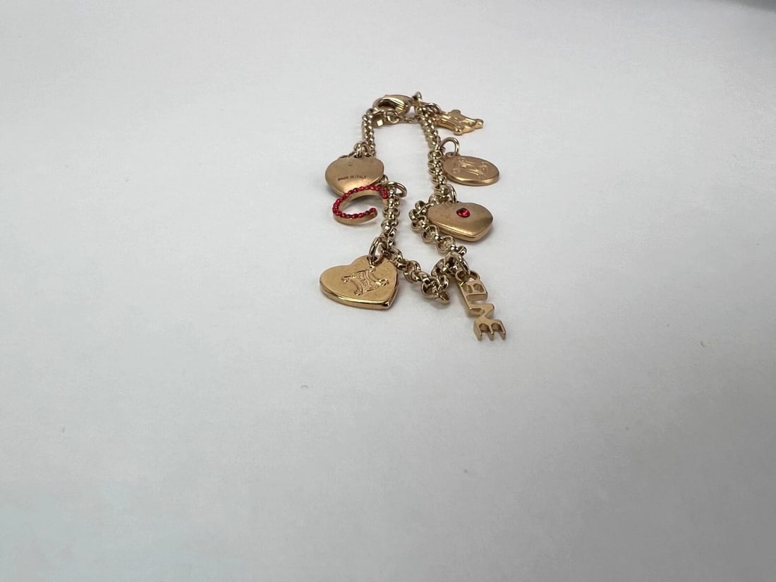 Celine Triomphe Gold metal Charm Bracelet - 6
