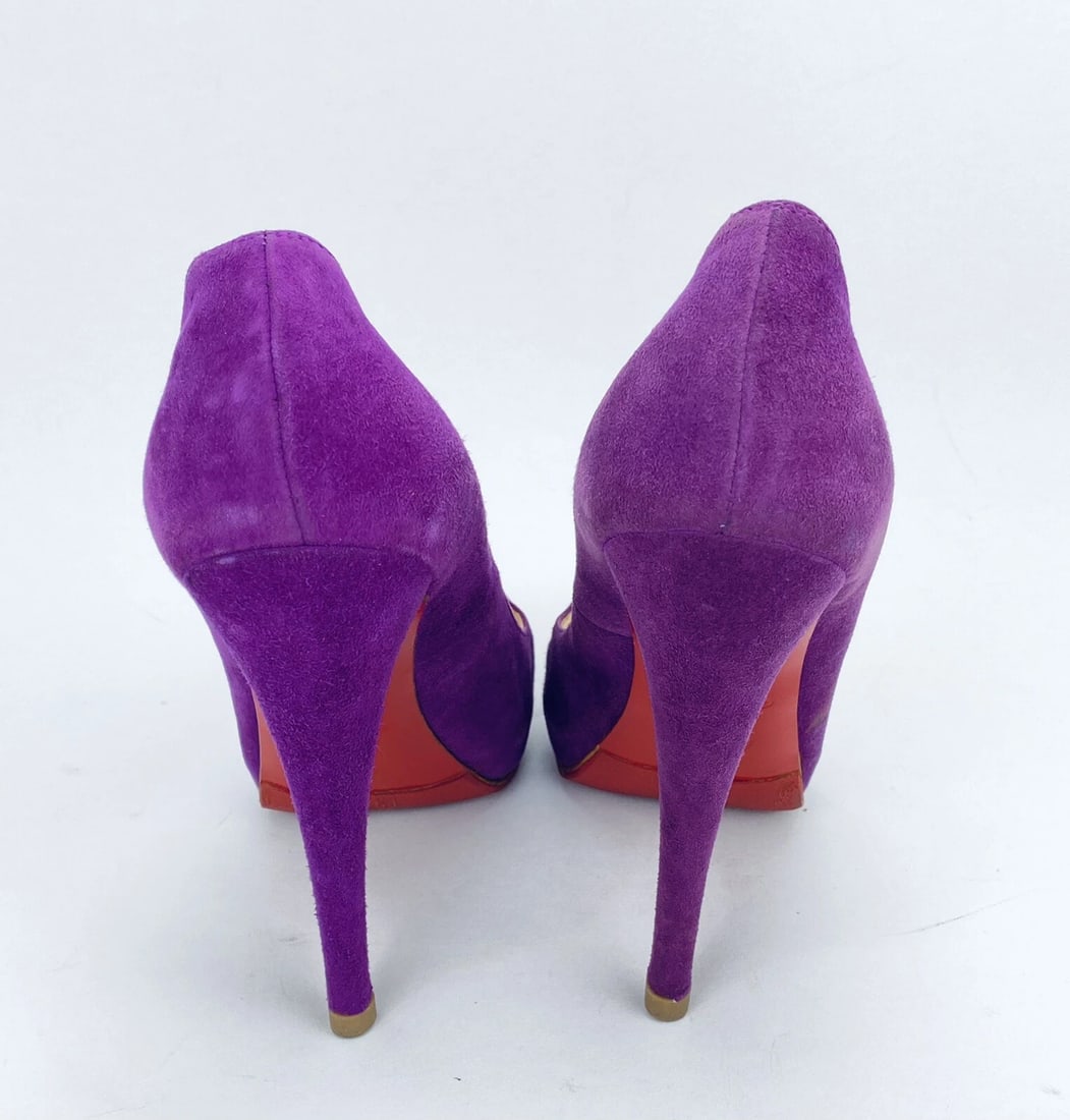 CHRISTIAN LOUBOUTIN Women's Shoes Suede Purple Pumps Heels SZ 37 / Us 7 - 4