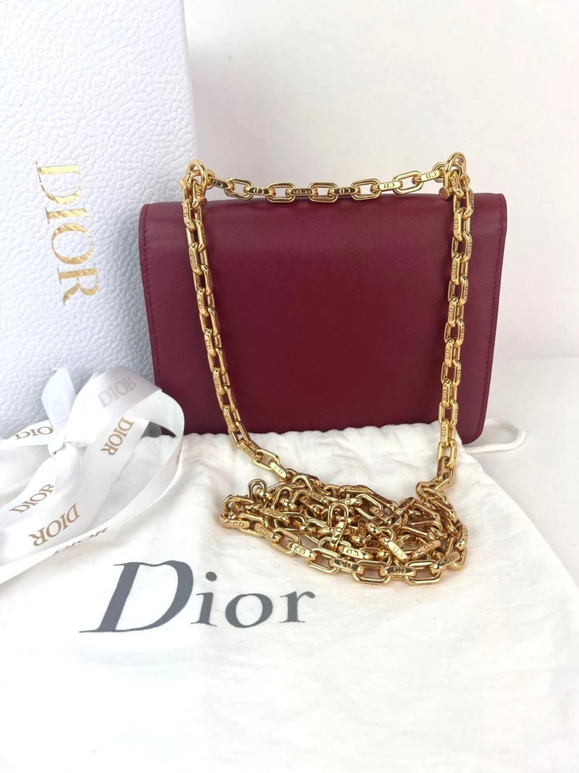 Christian Dior C'est Dior Mini Flap Burgundy Leather Shoulder Bag - 2