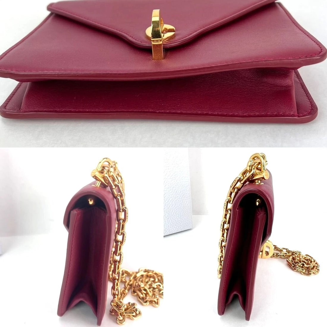 Christian Dior C'est Dior Mini Flap Burgundy Leather Shoulder Bag - 6