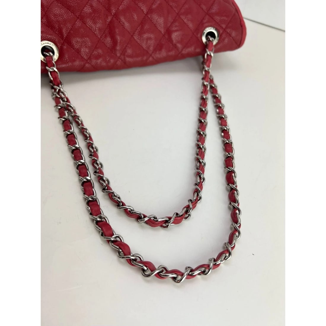 Chanel Caviar Quilted Medium French Riviera Red Flap Shoulder Bag - 12