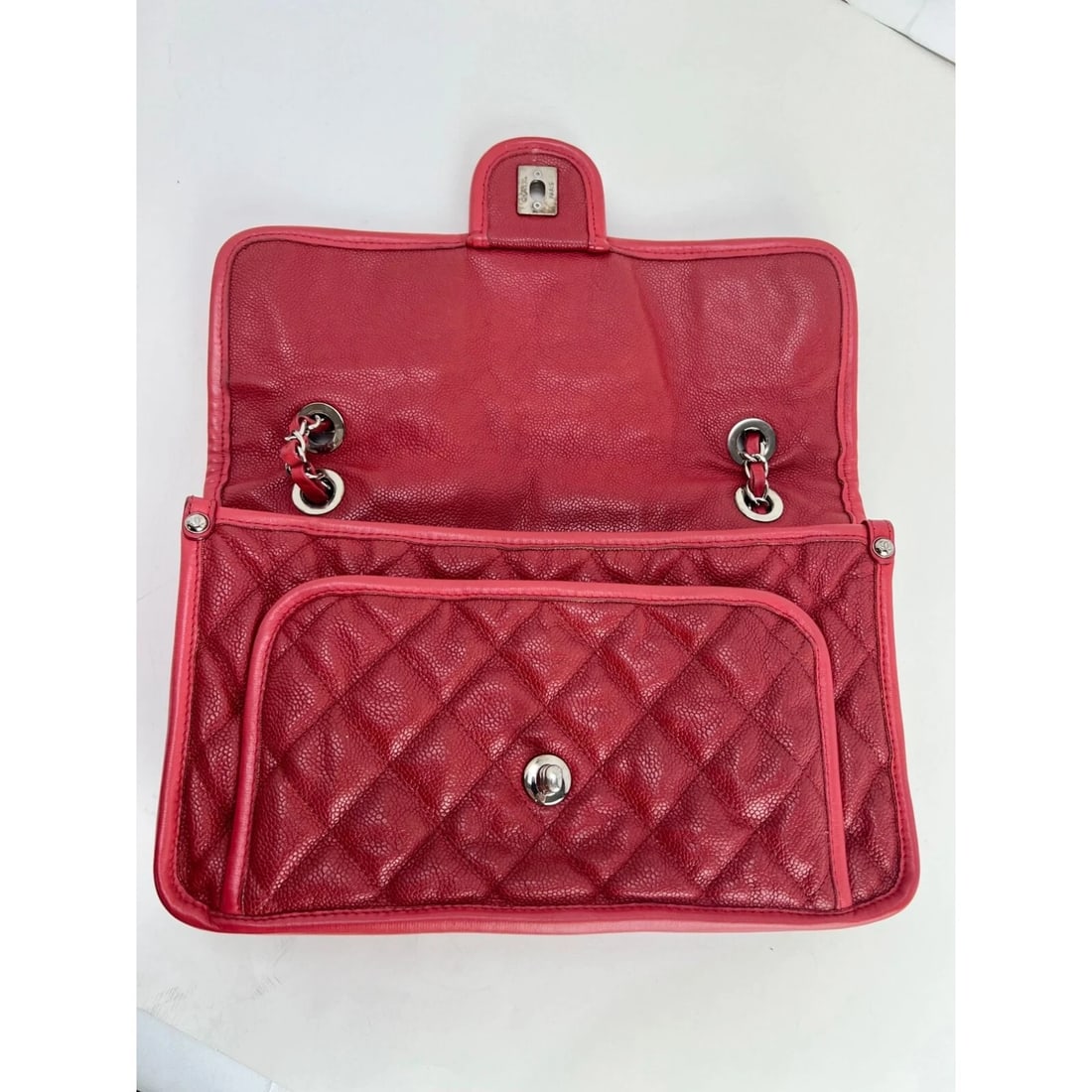 Chanel Caviar Quilted Medium French Riviera Red Flap Shoulder Bag - 13