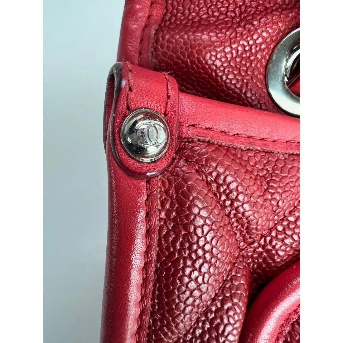 Chanel Caviar Quilted Medium French Riviera Red Flap Shoulder Bag - 15