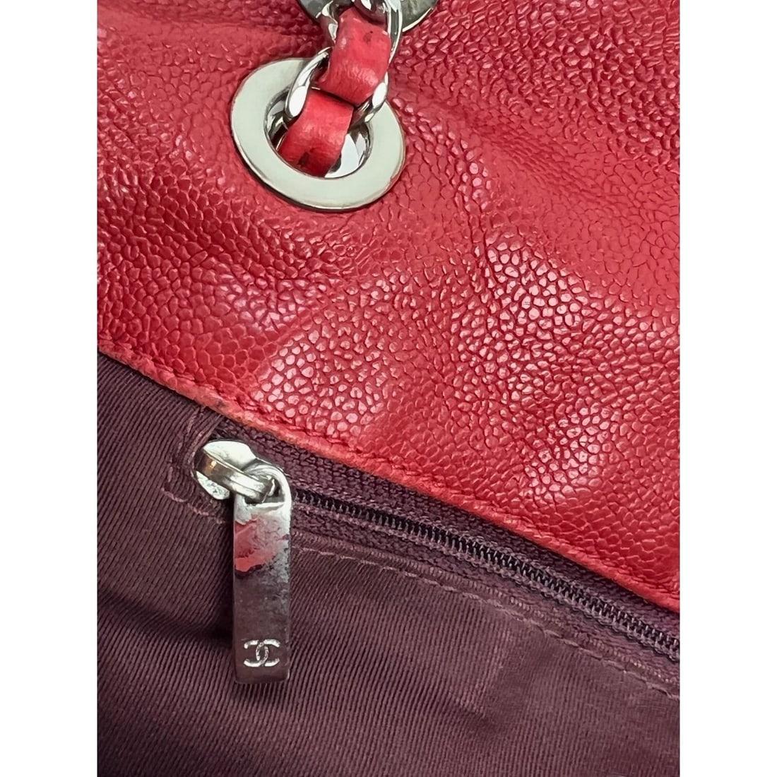 Chanel Caviar Quilted Medium French Riviera Red Flap Shoulder Bag - 16