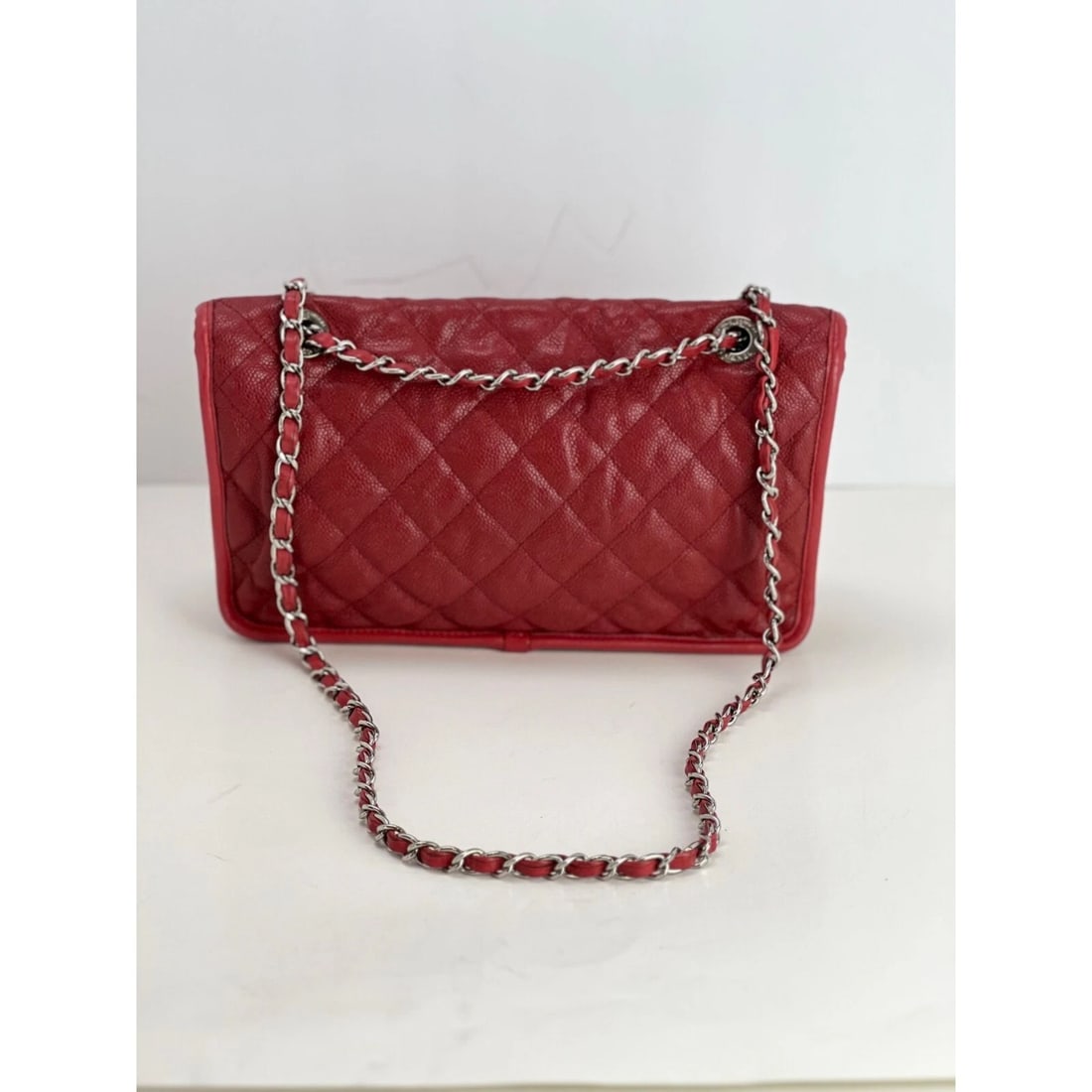 Chanel Caviar Quilted Medium French Riviera Red Flap Shoulder Bag - 2