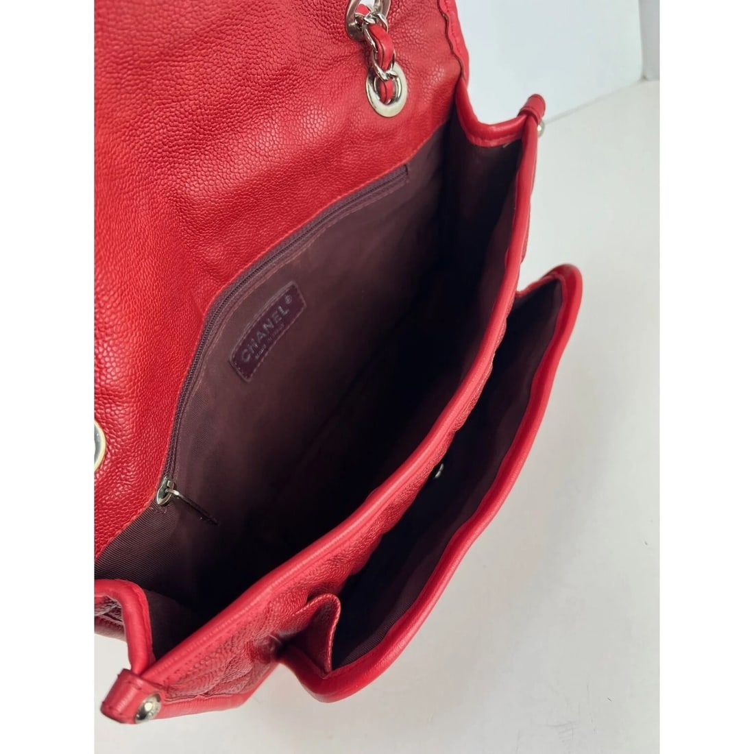 Chanel Caviar Quilted Medium French Riviera Red Flap Shoulder Bag - 4