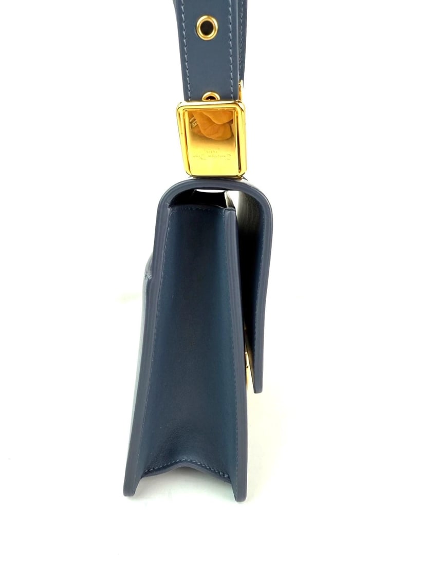 Christian Dior 30 Montaigne Smooth Calfskin Box Dark Denim Bag - 14